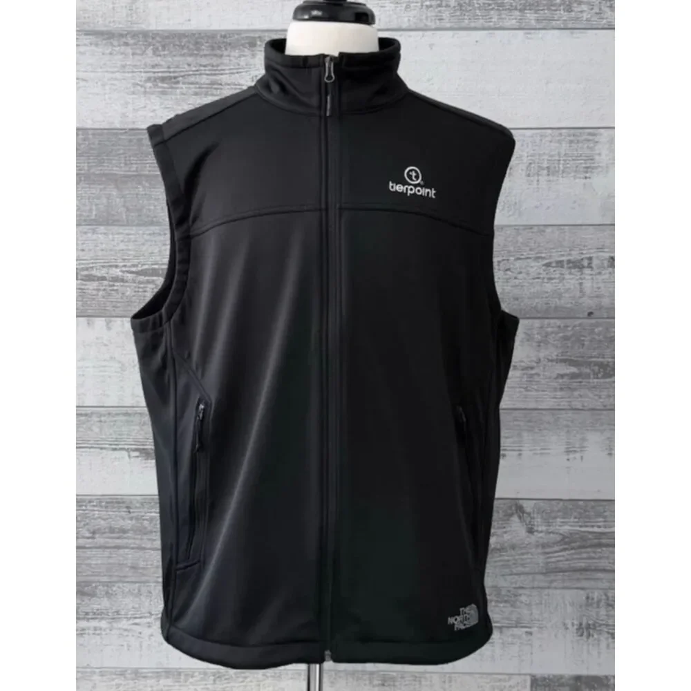 The North Face WindWall Vest Men's XL Black Full Zip Jacket tierpoint logo